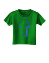 Simple Cross Design Glitter - Blue Toddler T-Shirt Dark by TooLoud-Toddler T-Shirt-TooLoud-Clover-Green-2T-Davson Sales