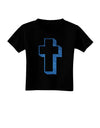 Simple Cross Design Glitter - Blue Toddler T-Shirt Dark by TooLoud-Toddler T-Shirt-TooLoud-Black-2T-Davson Sales