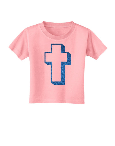 Simple Cross Design Glitter - Blue Toddler T-Shirt by TooLoud-Toddler T-Shirt-TooLoud-Candy-Pink-2T-Davson Sales