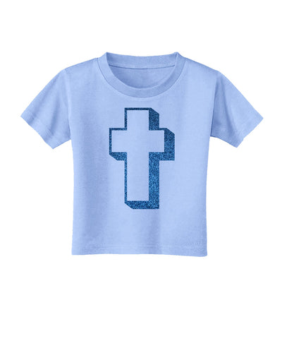 Simple Cross Design Glitter - Blue Toddler T-Shirt by TooLoud-Toddler T-Shirt-TooLoud-Aquatic-Blue-2T-Davson Sales