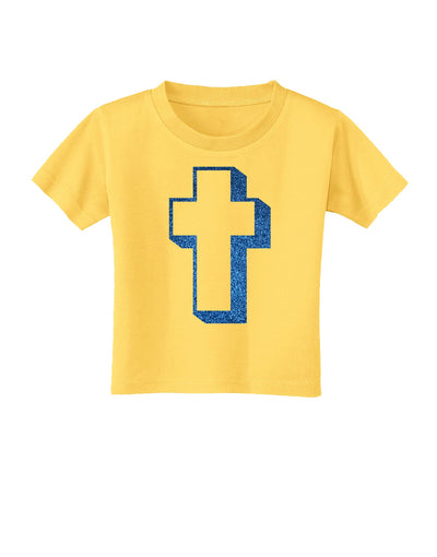 Simple Cross Design Glitter - Blue Toddler T-Shirt by TooLoud-Toddler T-Shirt-TooLoud-Yellow-2T-Davson Sales