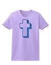 Simple Cross Design Glitter - Blue Womens T-Shirt by TooLoud-Womens T-Shirt-TooLoud-Lavender-X-Small-Davson Sales