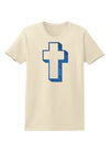 Simple Cross Design Glitter - Blue Womens T-Shirt by TooLoud-Womens T-Shirt-TooLoud-Natural-X-Small-Davson Sales