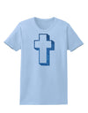 Simple Cross Design Glitter - Blue Womens T-Shirt by TooLoud-Womens T-Shirt-TooLoud-Light-Blue-X-Small-Davson Sales