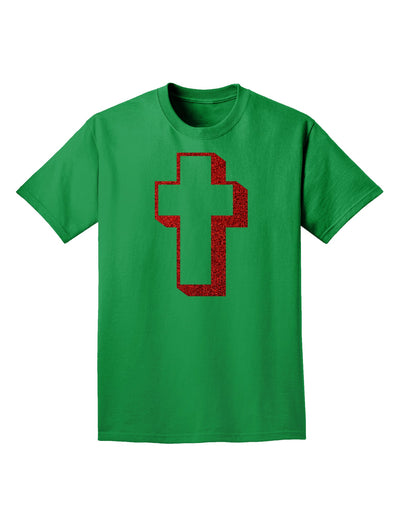 Simple Cross Design Glitter - Red Adult Dark T-Shirt by TooLoud-Mens T-Shirt-TooLoud-Kelly-Green-Small-Davson Sales