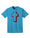 Simple Cross Design Glitter - Red Adult Dark T-Shirt by TooLoud-Mens T-Shirt-TooLoud-Turquoise-Small-Davson Sales