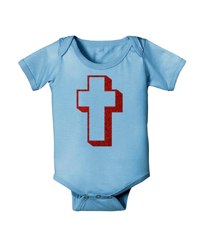 Simple Cross Design Glitter - Red Baby Romper Bodysuit by TooLoud-Baby Romper-TooLoud-Light-Blue-06-Months-Davson Sales