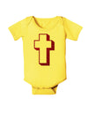 Simple Cross Design Glitter - Red Baby Romper Bodysuit by TooLoud-Baby Romper-TooLoud-Yellow-06-Months-Davson Sales