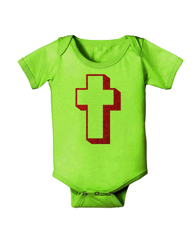 Simple Cross Design Glitter - Red Baby Romper Bodysuit by TooLoud-Baby Romper-TooLoud-Lime-Green-06-Months-Davson Sales