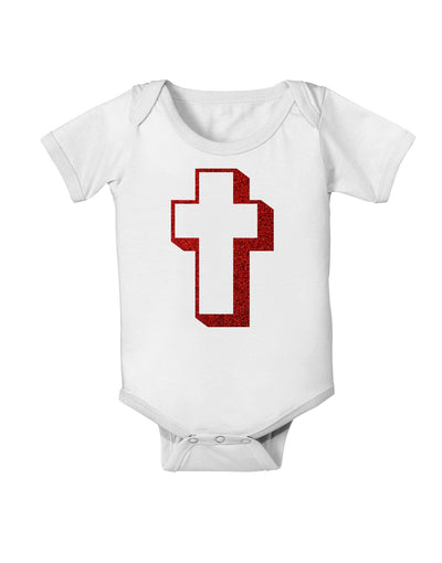 Simple Cross Design Glitter - Red Baby Romper Bodysuit by TooLoud-Baby Romper-TooLoud-White-06-Months-Davson Sales