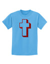 Simple Cross Design Glitter - Red Childrens T-Shirt by TooLoud-Childrens T-Shirt-TooLoud-Aquatic-Blue-X-Small-Davson Sales