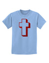 Simple Cross Design Glitter - Red Childrens T-Shirt by TooLoud-Childrens T-Shirt-TooLoud-Light-Blue-X-Small-Davson Sales