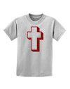 Simple Cross Design Glitter - Red Childrens T-Shirt by TooLoud-Childrens T-Shirt-TooLoud-AshGray-X-Small-Davson Sales