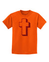 Simple Cross Design Glitter - Red Childrens T-Shirt by TooLoud-Childrens T-Shirt-TooLoud-Orange-X-Small-Davson Sales