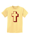 Simple Cross Design Glitter - Red Childrens T-Shirt by TooLoud-Childrens T-Shirt-TooLoud-Daffodil-Yellow-X-Small-Davson Sales