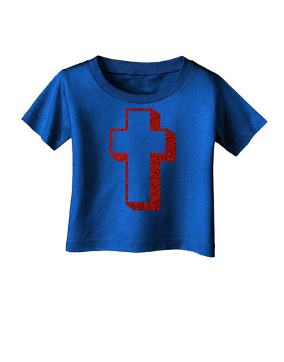 Simple Cross Design Glitter - Red Infant T-Shirt Dark by TooLoud-Infant T-Shirt-TooLoud-Royal-Blue-06-Months-Davson Sales