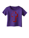 Simple Cross Design Glitter - Red Infant T-Shirt Dark by TooLoud-Infant T-Shirt-TooLoud-Purple-06-Months-Davson Sales