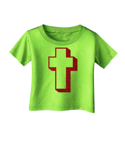 Simple Cross Design Glitter - Red Infant T-Shirt by TooLoud-Infant T-Shirt-TooLoud-Lime-Green-06-Months-Davson Sales