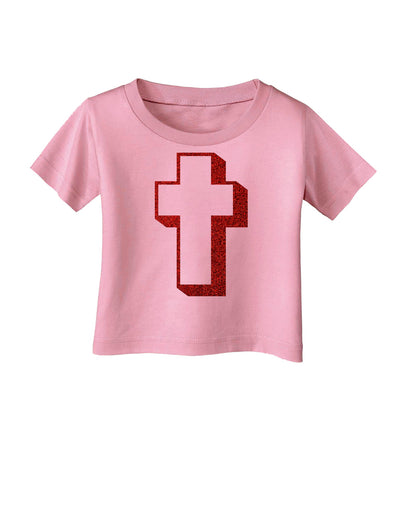 Simple Cross Design Glitter - Red Infant T-Shirt by TooLoud-Infant T-Shirt-TooLoud-Candy-Pink-06-Months-Davson Sales