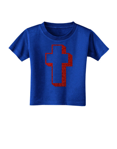 Simple Cross Design Glitter - Red Toddler T-Shirt Dark by TooLoud-Toddler T-Shirt-TooLoud-Royal-Blue-2T-Davson Sales