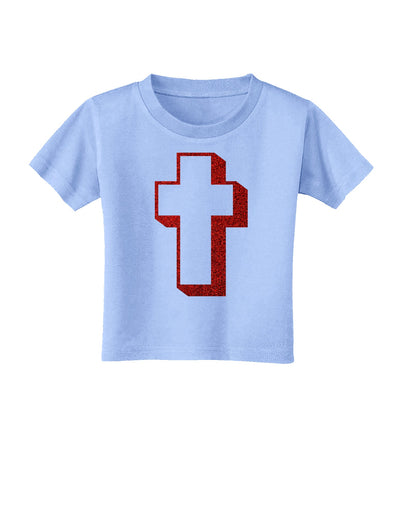 Simple Cross Design Glitter - Red Toddler T-Shirt by TooLoud-Toddler T-Shirt-TooLoud-Aquatic-Blue-2T-Davson Sales