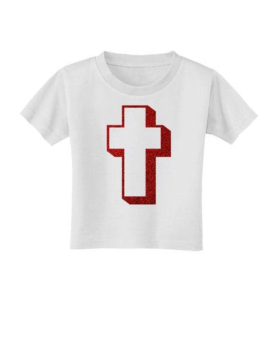 Simple Cross Design Glitter - Red Toddler T-Shirt by TooLoud-Toddler T-Shirt-TooLoud-White-2T-Davson Sales