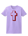 Simple Cross Design Glitter - Red Womens T-Shirt by TooLoud-Womens T-Shirt-TooLoud-Lavender-X-Small-Davson Sales