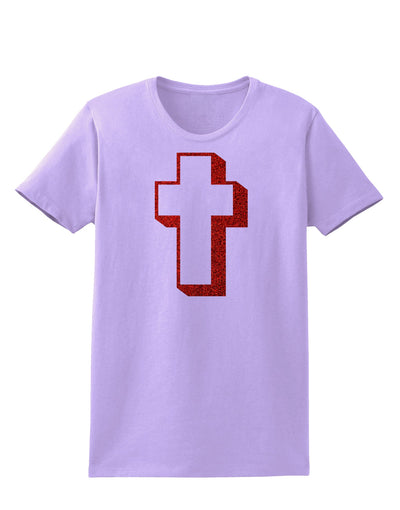 Simple Cross Design Glitter - Red Womens T-Shirt by TooLoud-Womens T-Shirt-TooLoud-Lavender-X-Small-Davson Sales