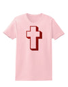 Simple Cross Design Glitter - Red Womens T-Shirt by TooLoud-Womens T-Shirt-TooLoud-PalePink-X-Small-Davson Sales