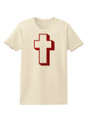 Simple Cross Design Glitter - Red Womens T-Shirt by TooLoud-Womens T-Shirt-TooLoud-Natural-X-Small-Davson Sales