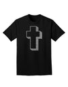 Simple Cross Design Glitter - Silver Adult Dark T-Shirt by TooLoud-Mens T-Shirt-TooLoud-Black-Small-Davson Sales