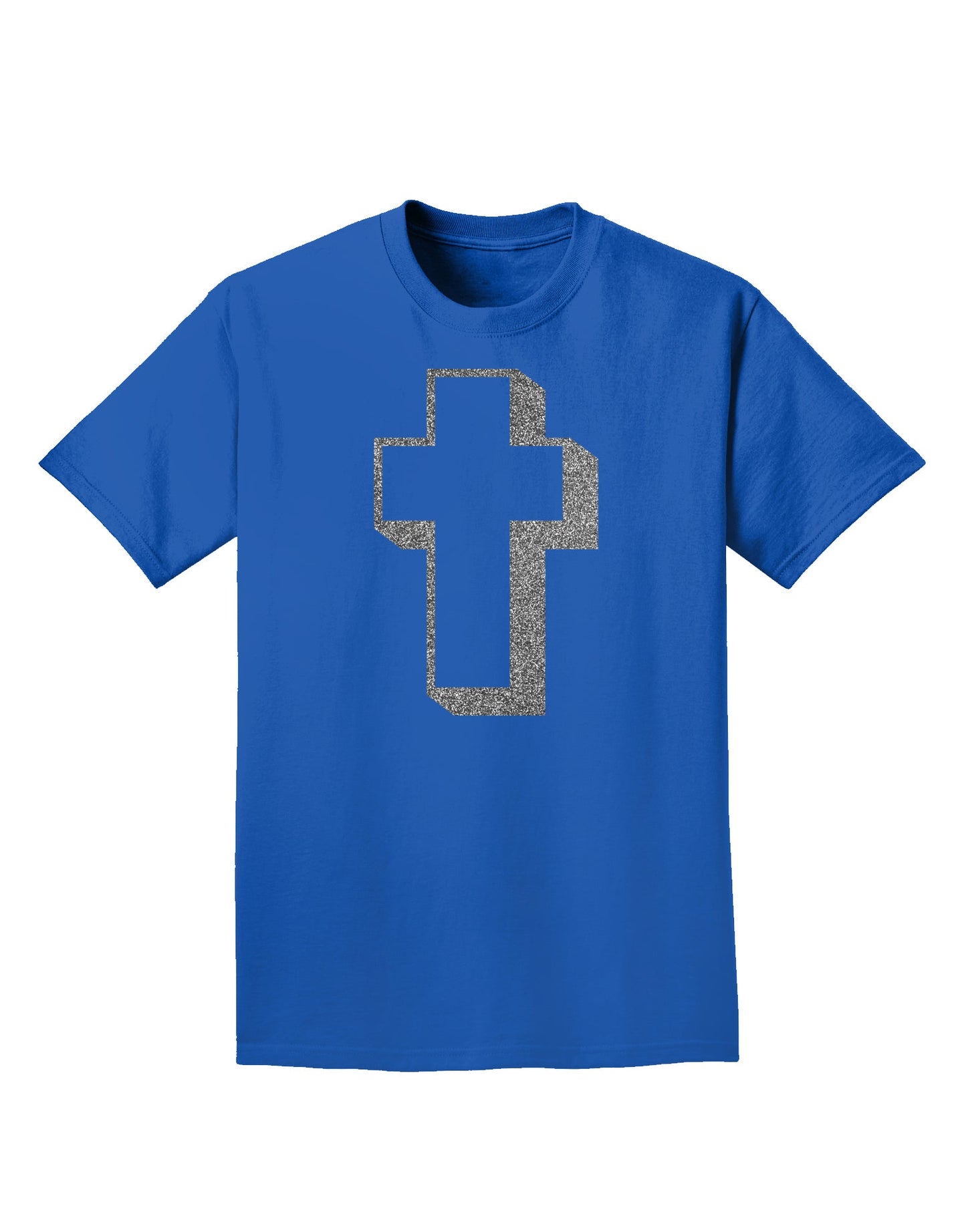 Simple Cross Design Glitter - Silver Adult Dark T-Shirt by TooLoud-Mens T-Shirt-TooLoud-Royal-Blue-Small-Davson Sales