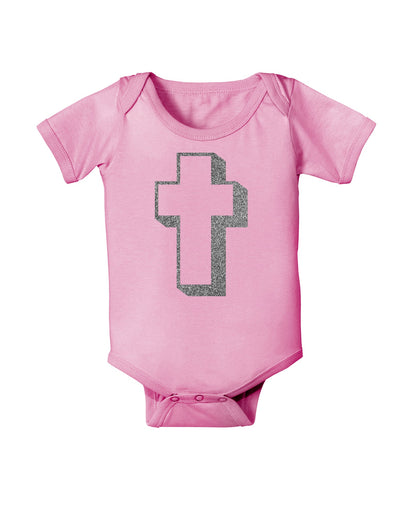 Simple Cross Design Glitter - Silver Baby Romper Bodysuit by TooLoud-Baby Romper-TooLoud-Light-Pink-06-Months-Davson Sales