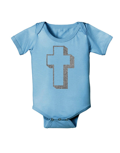 Simple Cross Design Glitter - Silver Baby Romper Bodysuit by TooLoud-Baby Romper-TooLoud-Light-Blue-06-Months-Davson Sales