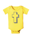 Simple Cross Design Glitter - Silver Baby Romper Bodysuit by TooLoud-Baby Romper-TooLoud-Yellow-06-Months-Davson Sales