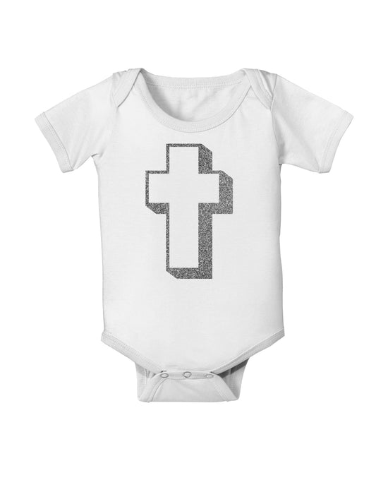 Simple Cross Design Glitter - Silver Baby Romper Bodysuit by TooLoud-Baby Romper-TooLoud-White-06-Months-Davson Sales