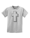 Simple Cross Design Glitter - Silver Childrens T-Shirt by TooLoud-Childrens T-Shirt-TooLoud-AshGray-X-Small-Davson Sales