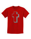 Simple Cross Design Glitter - Silver Childrens T-Shirt by TooLoud-Childrens T-Shirt-TooLoud-Red-X-Small-Davson Sales