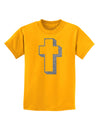 Simple Cross Design Glitter - Silver Childrens T-Shirt by TooLoud-Childrens T-Shirt-TooLoud-Gold-X-Small-Davson Sales