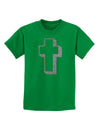 Simple Cross Design Glitter - Silver Childrens T-Shirt by TooLoud-Childrens T-Shirt-TooLoud-Kelly-Green-X-Small-Davson Sales