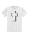 Simple Cross Design Glitter - Silver Childrens T-Shirt by TooLoud-Childrens T-Shirt-TooLoud-White-X-Small-Davson Sales