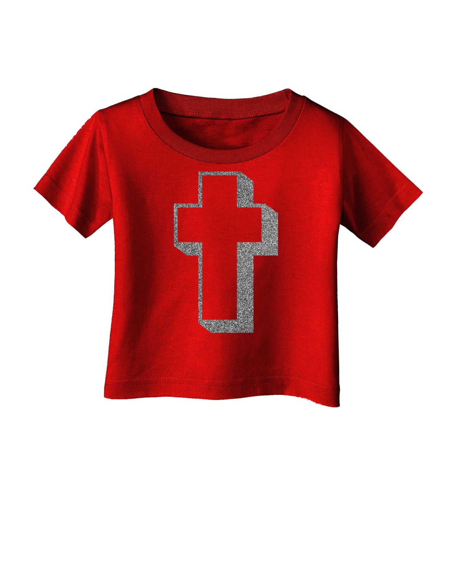 Simple Cross Design Glitter - Silver Infant T-Shirt Dark by TooLoud-Infant T-Shirt-TooLoud-Red-06-Months-Davson Sales