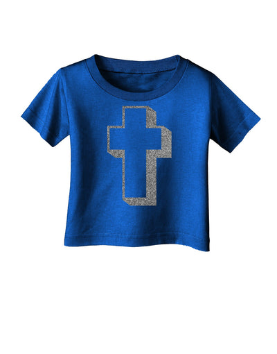 Simple Cross Design Glitter - Silver Infant T-Shirt Dark by TooLoud-Infant T-Shirt-TooLoud-Royal-Blue-06-Months-Davson Sales