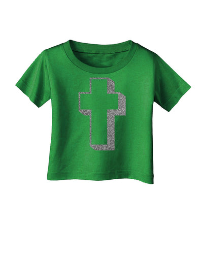 Simple Cross Design Glitter - Silver Infant T-Shirt Dark by TooLoud-Infant T-Shirt-TooLoud-Clover-Green-06-Months-Davson Sales