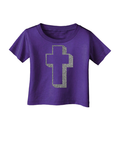 Simple Cross Design Glitter - Silver Infant T-Shirt Dark by TooLoud-Infant T-Shirt-TooLoud-Purple-06-Months-Davson Sales