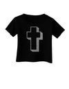 Simple Cross Design Glitter - Silver Infant T-Shirt Dark by TooLoud-Infant T-Shirt-TooLoud-Black-06-Months-Davson Sales