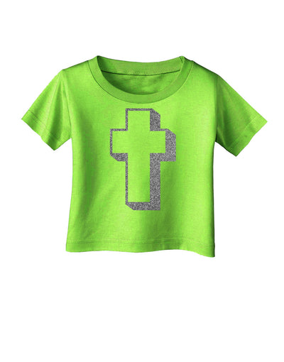 Simple Cross Design Glitter - Silver Infant T-Shirt by TooLoud-Infant T-Shirt-TooLoud-Lime-Green-06-Months-Davson Sales