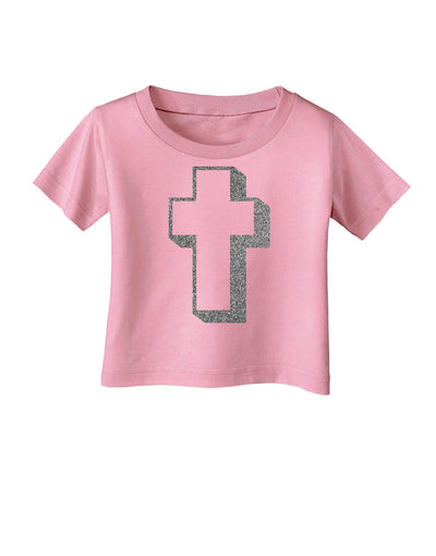 Simple Cross Design Glitter - Silver Infant T-Shirt by TooLoud-Infant T-Shirt-TooLoud-Candy-Pink-06-Months-Davson Sales