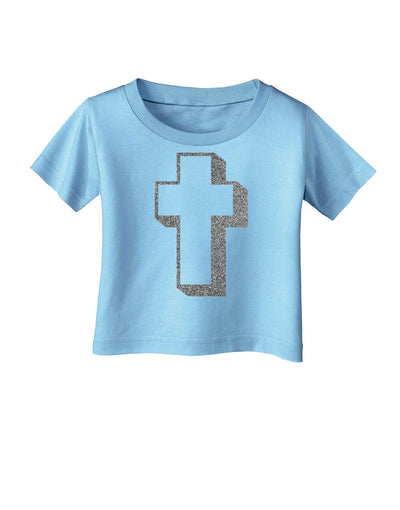 Simple Cross Design Glitter - Silver Infant T-Shirt by TooLoud-Infant T-Shirt-TooLoud-Aquatic-Blue-06-Months-Davson Sales