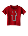 Simple Cross Design Glitter - Silver Toddler T-Shirt Dark by TooLoud-Toddler T-Shirt-TooLoud-Red-2T-Davson Sales